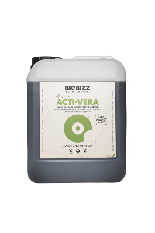 Biobizz Acti-Vera 5 L er designet til at beskytte immunsystemet, øge stofskiftet og forbedre optagelsen af ​​næringsstoffer i alle slags planter.